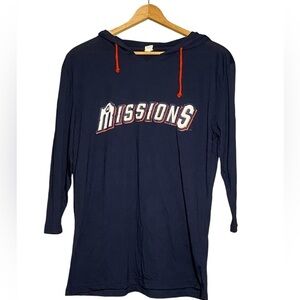 San Antonio Missions Baseball Hooded Navy Sweatshirt Size Small